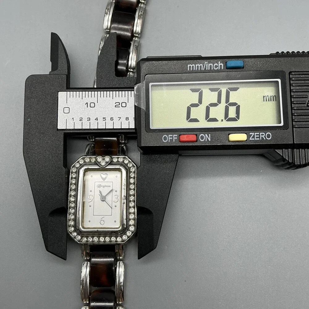Brighton Encino Womens Watch 23mm Silver Tone Resin Bracelet New Battery 6.75